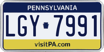 PA license plate LGY7991