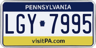 PA license plate LGY7995
