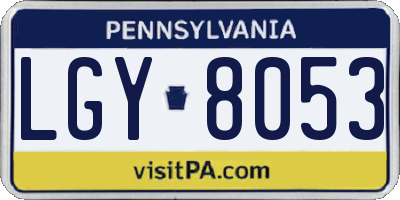 PA license plate LGY8053