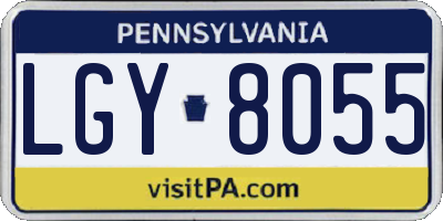 PA license plate LGY8055