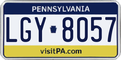 PA license plate LGY8057