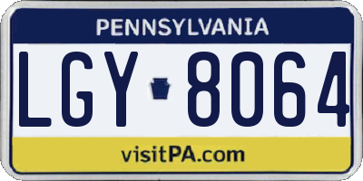 PA license plate LGY8064