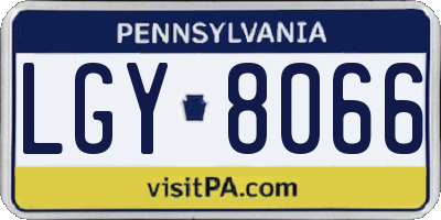 PA license plate LGY8066