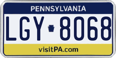 PA license plate LGY8068