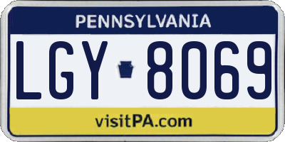 PA license plate LGY8069