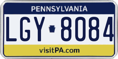 PA license plate LGY8084