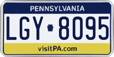 PA license plate LGY8095