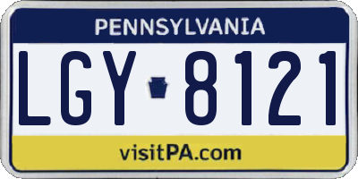 PA license plate LGY8121