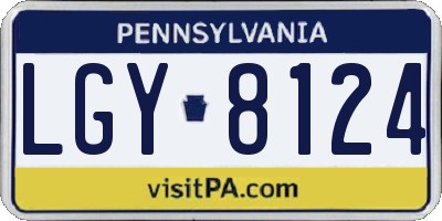 PA license plate LGY8124