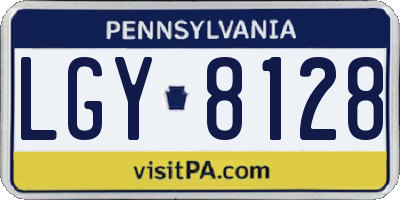 PA license plate LGY8128
