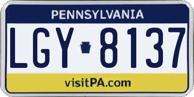PA license plate LGY8137