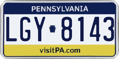 PA license plate LGY8143