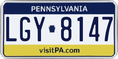 PA license plate LGY8147