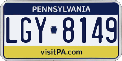 PA license plate LGY8149