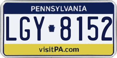 PA license plate LGY8152