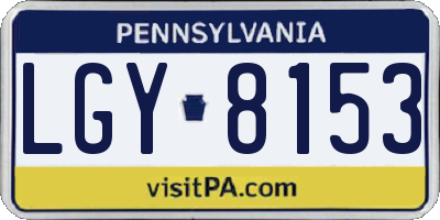 PA license plate LGY8153