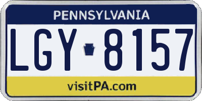 PA license plate LGY8157
