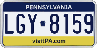 PA license plate LGY8159