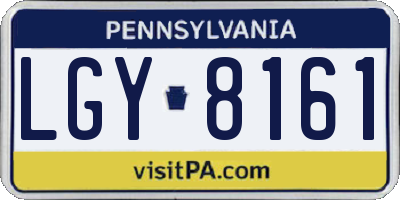 PA license plate LGY8161