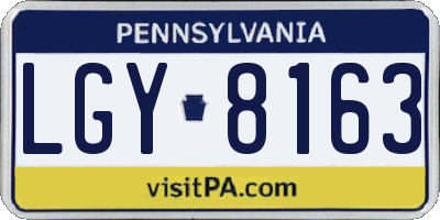 PA license plate LGY8163