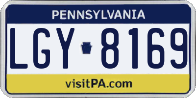 PA license plate LGY8169
