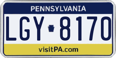 PA license plate LGY8170