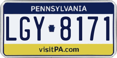 PA license plate LGY8171