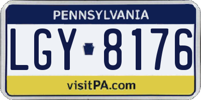 PA license plate LGY8176