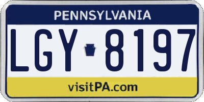PA license plate LGY8197