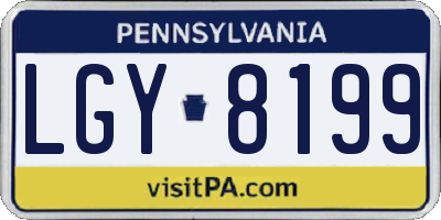 PA license plate LGY8199