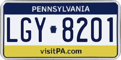 PA license plate LGY8201