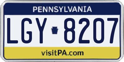 PA license plate LGY8207