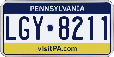 PA license plate LGY8211