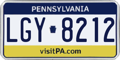 PA license plate LGY8212