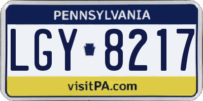 PA license plate LGY8217