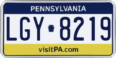 PA license plate LGY8219