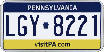 PA license plate LGY8221