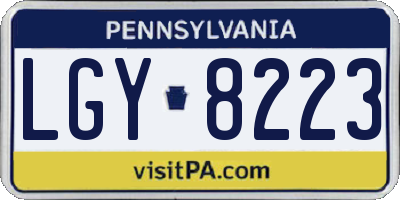 PA license plate LGY8223