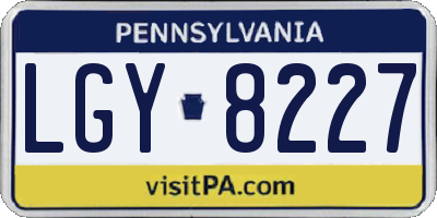 PA license plate LGY8227