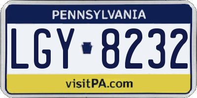 PA license plate LGY8232