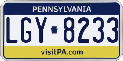 PA license plate LGY8233