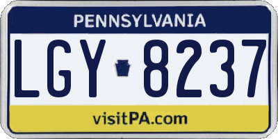 PA license plate LGY8237