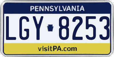 PA license plate LGY8253