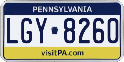 PA license plate LGY8260