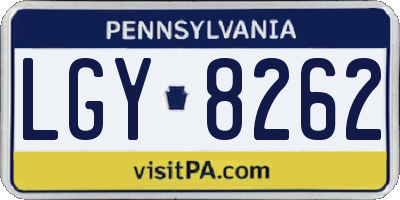 PA license plate LGY8262