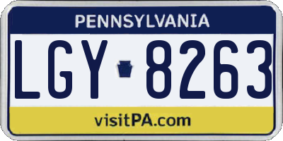 PA license plate LGY8263