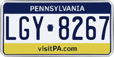 PA license plate LGY8267