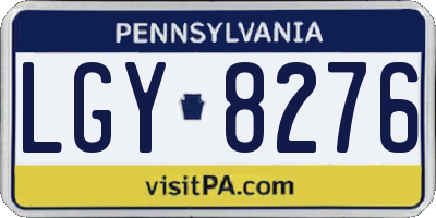 PA license plate LGY8276