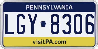 PA license plate LGY8306