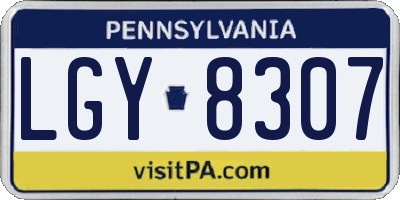 PA license plate LGY8307
